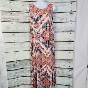 BOM BOM Women’s Sleeveless Maxi Dress Boho Paisley Print Size XL